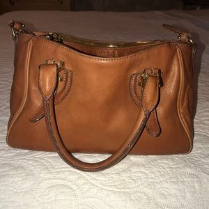 Brown leather J. Crew purse